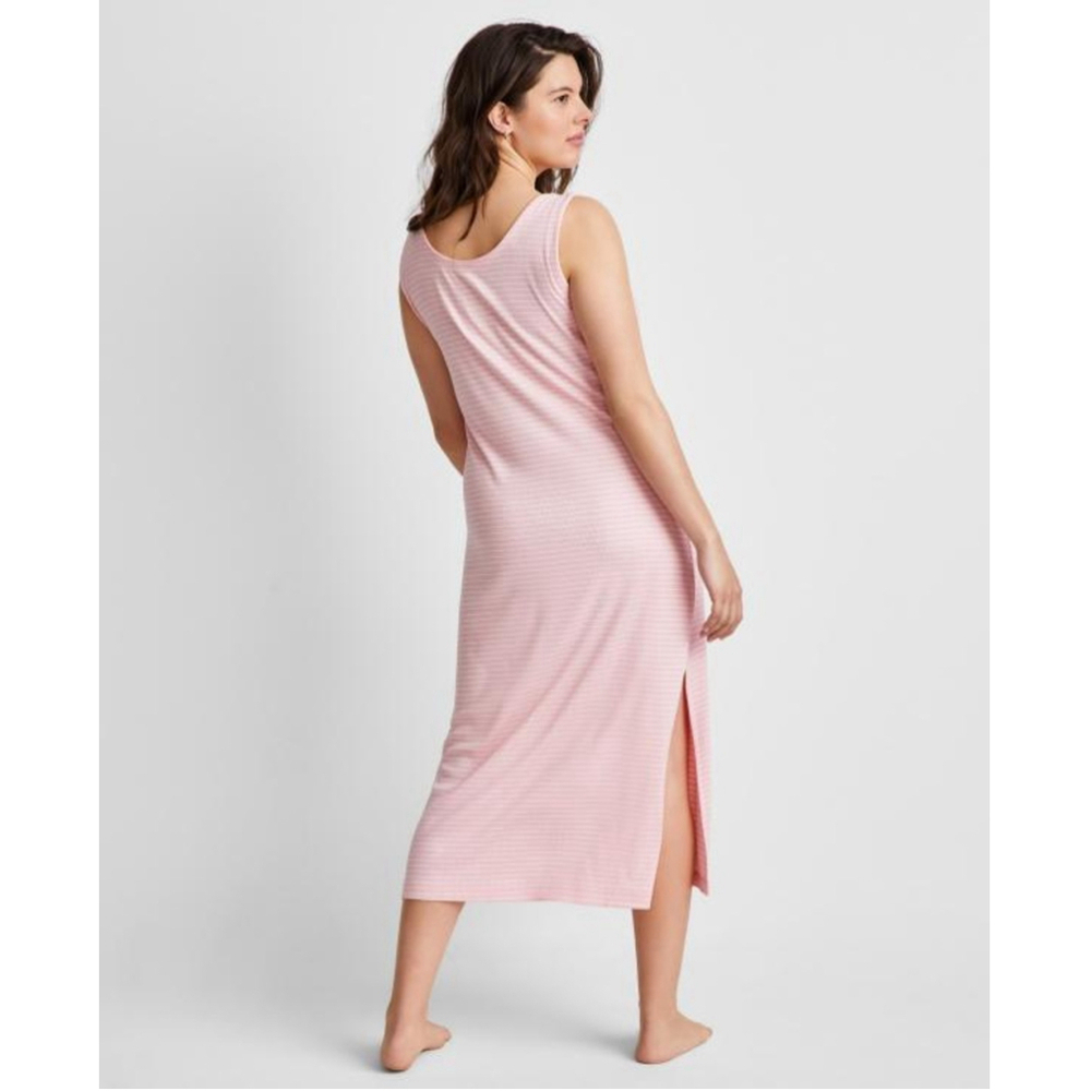 State of Day Women's XL Pink & White Stripe Ribbed Tank Nightgown Pajamas NWT - Picture 3 of 7